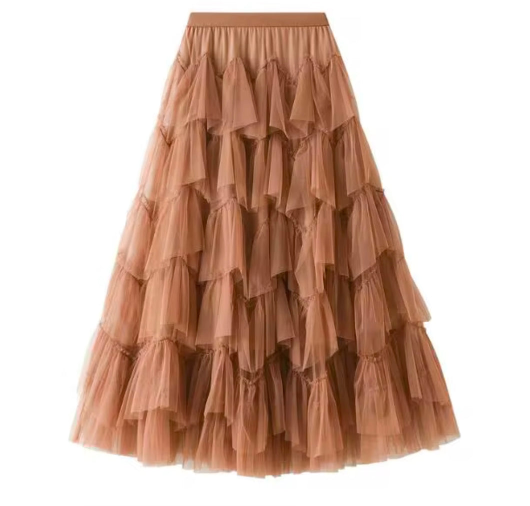 Preorder Jan 30/ Tulle Skirt Layered By Molly Exclusive Coffee