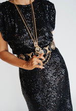 Load image into Gallery viewer, VENUS SEQUIN DRESS - BLACK By Joey The Label
