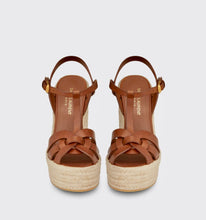 Load image into Gallery viewer, TRIBUTE ESPADRILLES WEDGE IN SMOOTH LEATHER YSL Preloved
