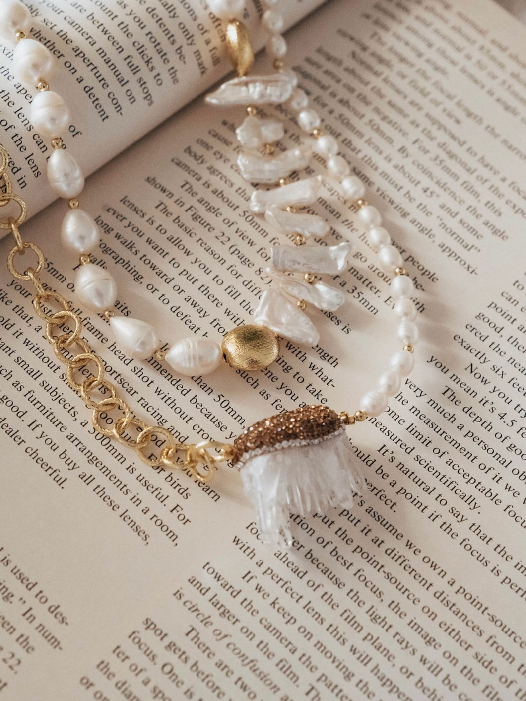 Aphrodite Pearl Quartz Layered Necklace