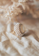 Load image into Gallery viewer, Crystal and Pearl Rose Gold Ring
