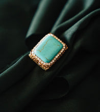 Load image into Gallery viewer, Preorder December 2nd/Turquoise Vintage Gold Plated Ring
