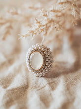 Load image into Gallery viewer, Crystal and Pearl Rose Gold Ring
