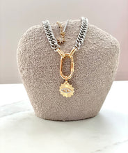 Load image into Gallery viewer, SOLANO SILVER AND GOLD LAYERED CARABINER NECKLACE By Kesa AndKonc
