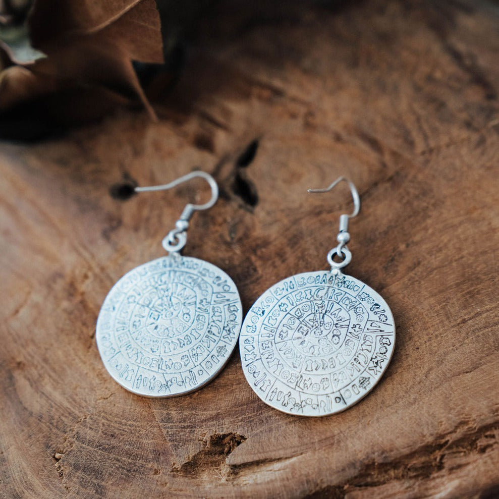 Silver Disc Earrings By Taboo Fashion
