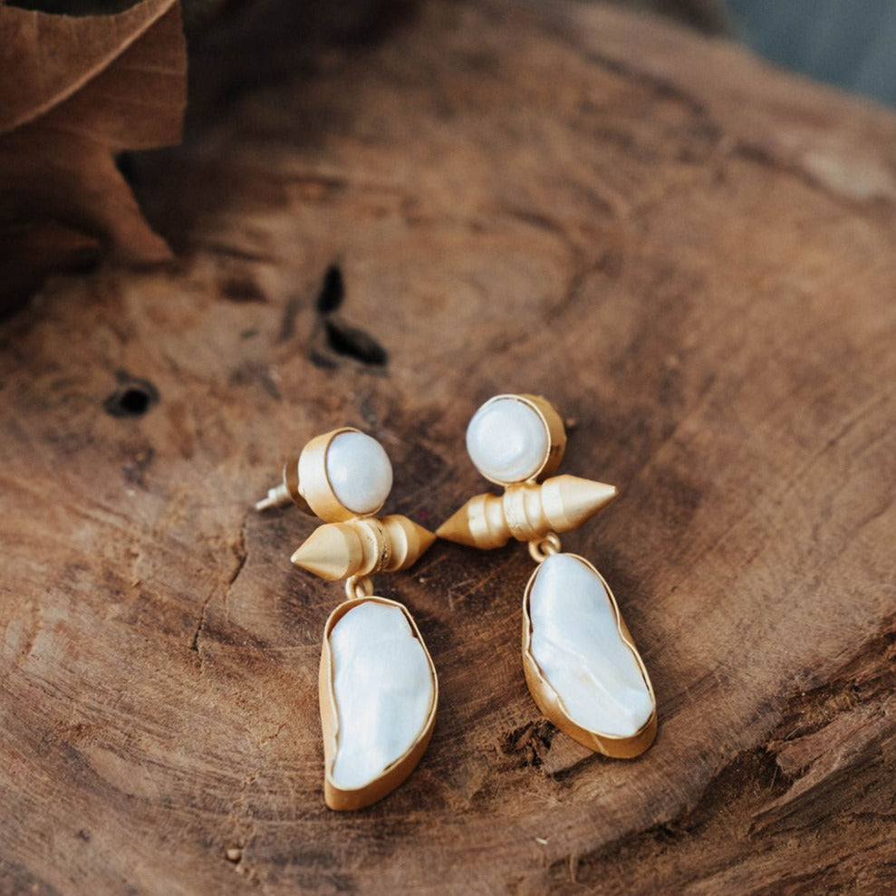 Baroque pearl statement Earrings By Taboo Fashion